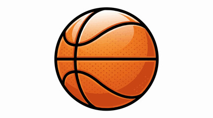 Fototapeta premium Basketball ball gloss orange vector illustration for sport equipment and athletic competition concept isolated on white background