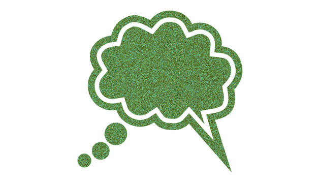 Green Glitter Cloud Speech Bubble Icon Frame