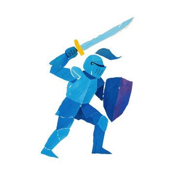 PNG Colorful knight paper illustration