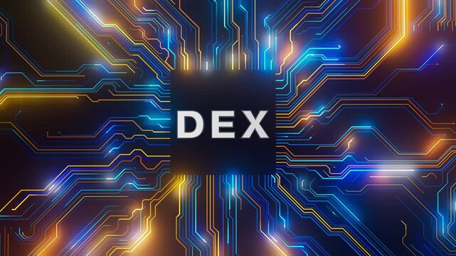 DEX Decentralized Exchange Glowing Circuit Digital Transfer