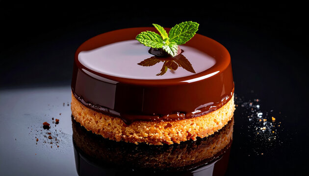 Postre de chocolate intenso