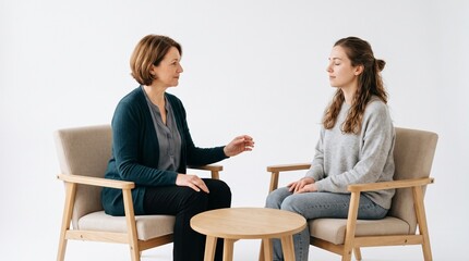 Obraz premium Therapist and patient in session discussing mental health and well-being