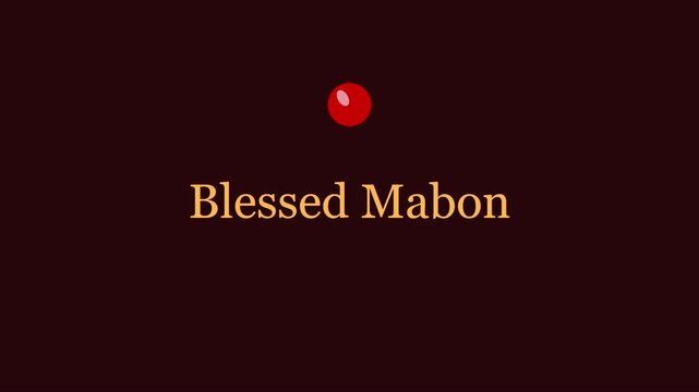 Blessed mabon autumn equinox greeting motion with minimalist red sphere animation 4k fall equinox pagan