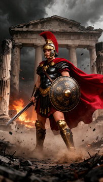 guerrero romano, legionario romano, soldado romano, guerrero de la antigua Roma, Imperio romano, antigua Roma, ej&eacute;rcito romano, armadura romana, armadura de batalla, casco romano, casco con penacho ro