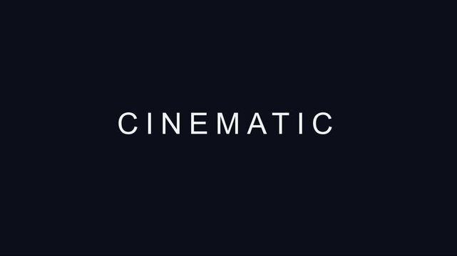 Cinematic text overlay on minimalist dark animation 4k background, for production