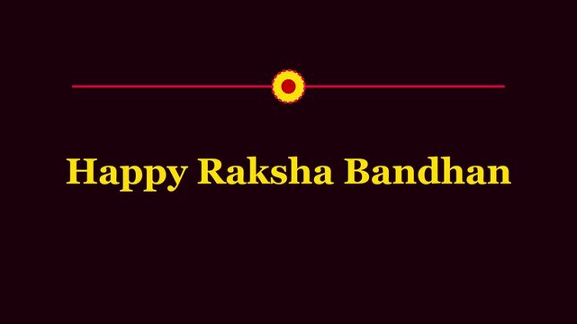 Happy raksha bandhan greeting card animation with traditional indian festival and festive typography for social media celebration 4k