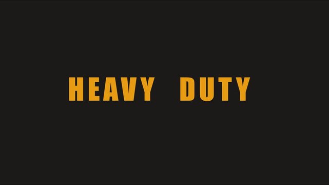 Heavy duty bold typography motion for industrial and construction branding animation 4k motion industrial