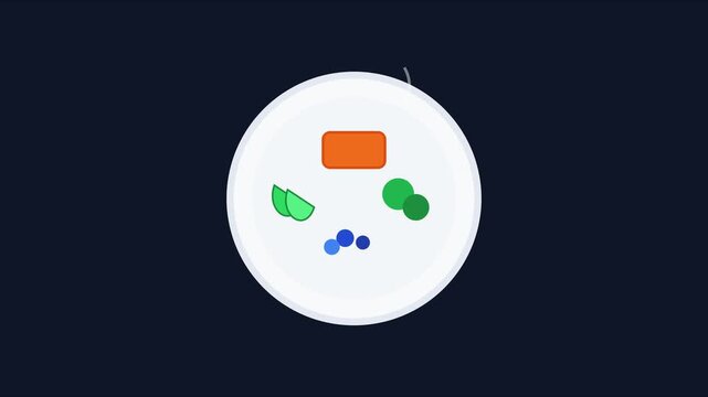 Minimalist flat plate with abstract geometric shapes animation 4k flat animation motion abstract