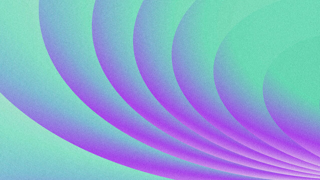 Abstract grainy textured background with flowing wavy curved shapes. Soft mint‑green and violet‑purple gradient, subtle noise texture, dynamic layered waves.