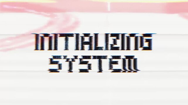 Initializing System with a digital glitch effect, perfect for tech and sci-fi projects.