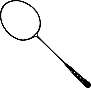 Badminton Racket Sports Equipment Vector Outline