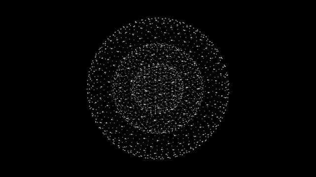 Rotating Dense Particle Sphere Shells with Big Data Point Cloud Loop