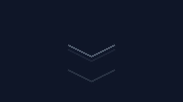 Minimalist animated double arrow pointing down for user interface and web navigation animation 4k motion