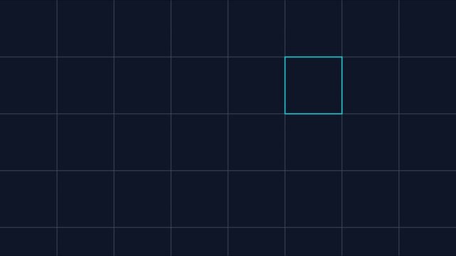 Minimalist animated square grid animation 4k background, with glowing neon, lines for technology, and digital interface