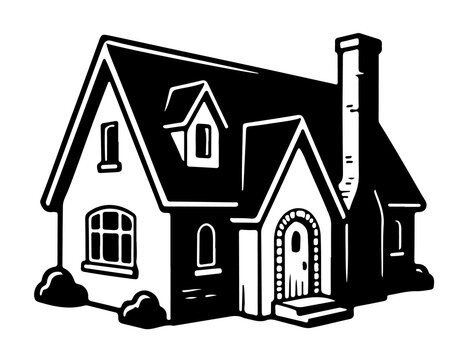 Vintage victorian mansion house vector illustration icon