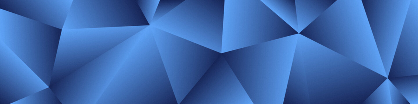 Abstract blue Geometric Crystal Background &ndash; Faceted Low Poly Banner with Light Reflections