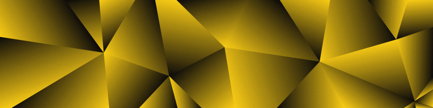 Abstract stone and yellow Geometric Crystal Background &ndash; Faceted Low Poly Banner with Light Reflections