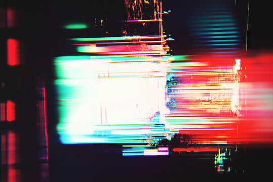 abstract screen art, vhs glitch effect with motion blur and distortion retro, variation 01, illustration