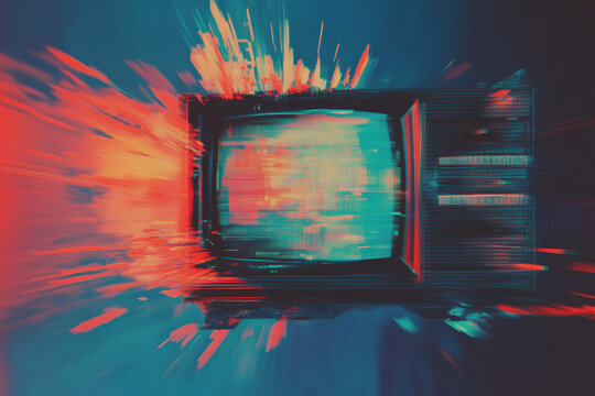abstract screen art, vhs glitch effect with motion blur and distortion retro, variation 04, illustration