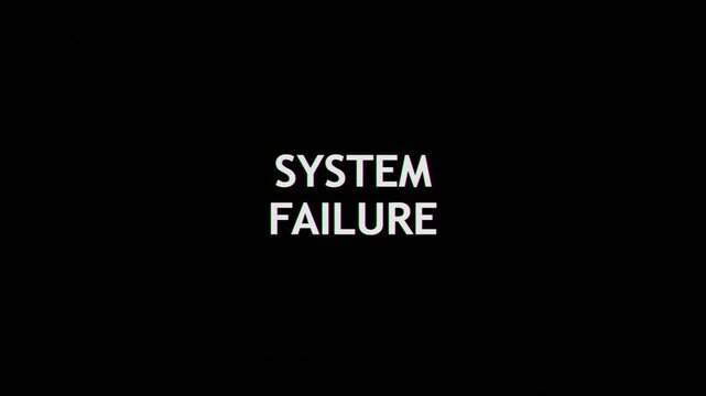 System failure glitch text animation displaying digital error