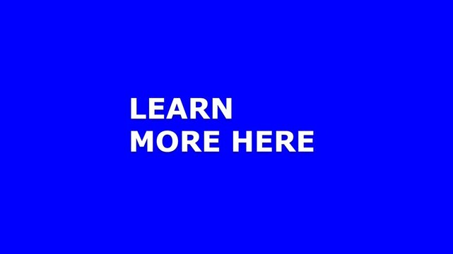Learn more here text animation with digital motion graphics for web interface