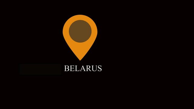 Brazil map location pin animation. Brazil text up down location pin pointer icon 