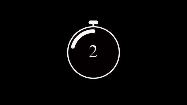 Ten seconds countdown, Analog of simple clean timer motion graphic with text numbers. 10 to 0 seconds countdown timer with analogy clock icon