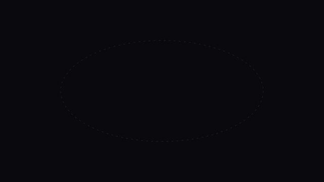 Red dot orbiting elliptical path motion animation on 4k black background