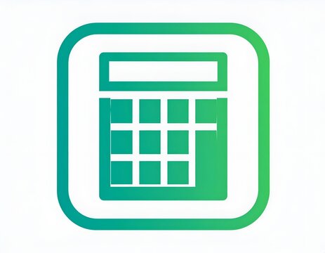 Green gradient business calculator icon for accounting.