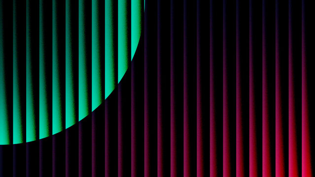 green planet with vertical line style and glassy style with red color accent under black color with grain texture effect.