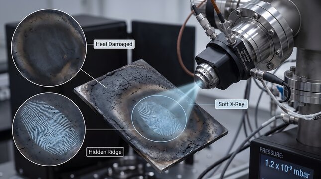 Advanced scientific analysis detecting hidden fingerprints using soft x ray imaging technology laboratory research setup with specialized laboratory instrument