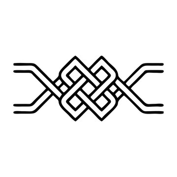 Celtic knot horizontal divider decorative ethnic border endless interlace line art tattoo emblem logo icon illustration