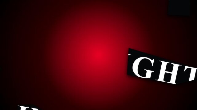 Kinetic Shatter Animation of Fright Night Horror Text Transitioning to Red Background
