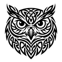 Fototapeta premium Tribal Owl Head Vector Illustration
