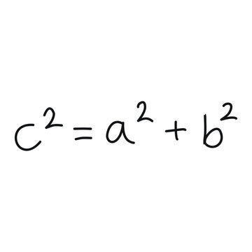 Pythagorean theorem formula on white background for math education and geometry learning