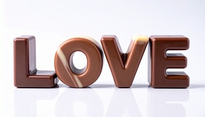 Obraz premium ホワイトチョコとダークチョコでできたマーブルチョコのLOVE