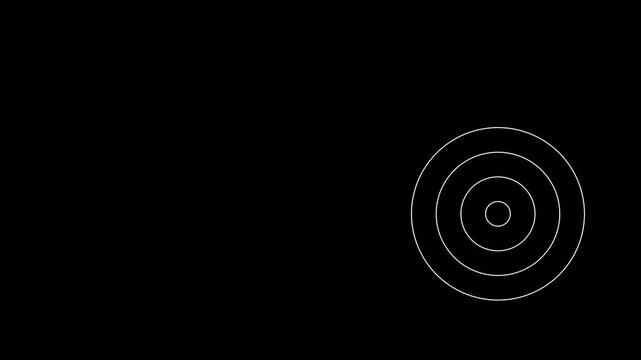 Minimalist geometric motion with pulsing animation 4k white squares and circles on black background, motion minimalist