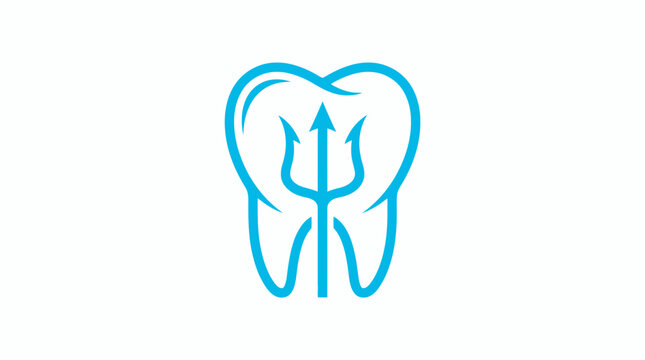 Blue tooth trident logo for dental professional branding.