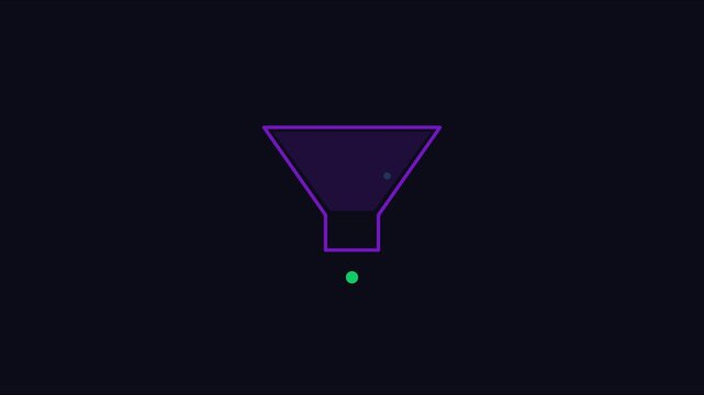 Minimalist sales funnel animation with floating particles for marketing and business growth concepts 4k