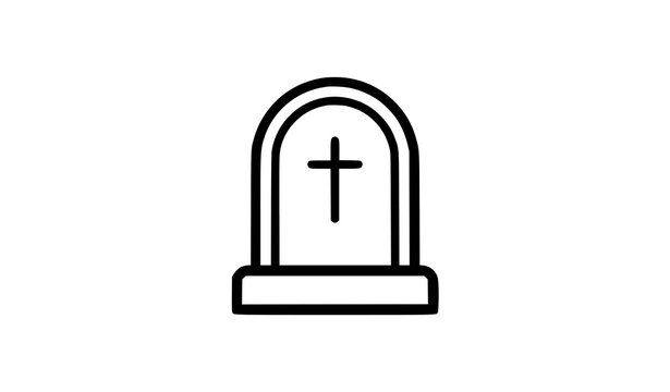 Simple Tombstone Icon Vector Design