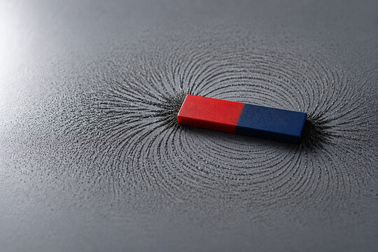 Magnetic field lines around bar magnet macro