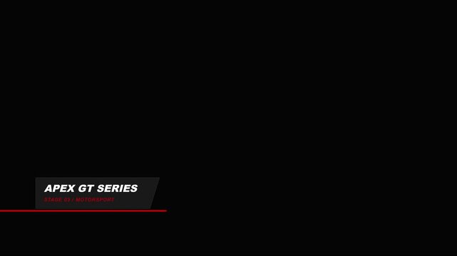 Apex gt series motorsport lower third overlay for racing broadcasts animation 4k