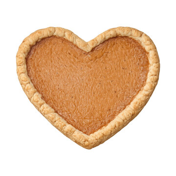 PNG Heart-shaped pumpkin pie element.