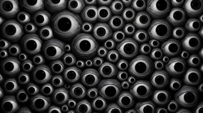Cluster of Realistic Human Eyes Staring Seamless Pattern Background