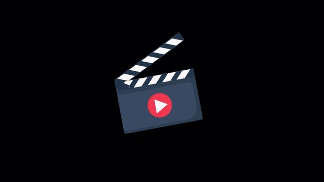 Animated Animated Film Clapperboard Icon - Transparent