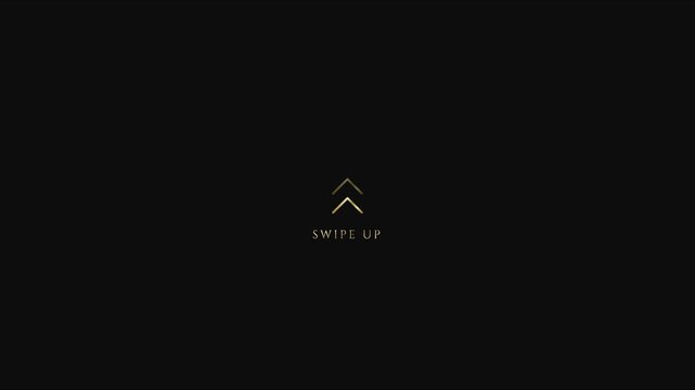 Gold swipe up animation button for social media stories and digital marketing 4k call to action
