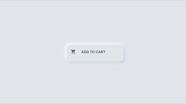 Minimalist add to cart button animation with soft neumorphic ui for e-commerce websites 4k neumorphism