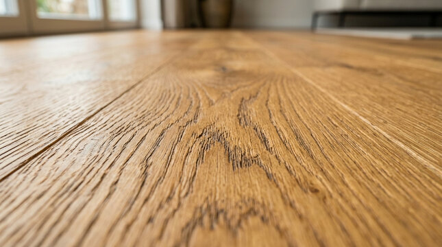 Natural Oak Wood Flooring Texture Close-Up - Warm Brown Grain