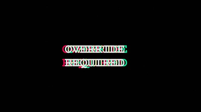 Override required text animation with white bold letters on black background