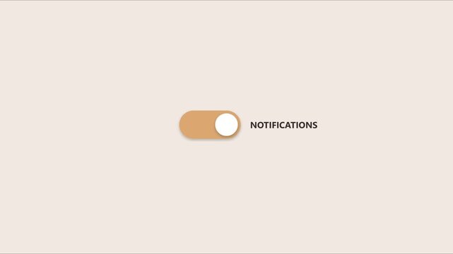 Minimalist notifications toggle switch animation for user interface 4k